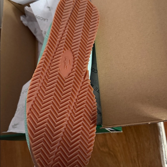 NWT in box Sz 9.5 Lacoste For FP Mvmt Club Low Sneakers green /off white combo - Picture 8 of 9